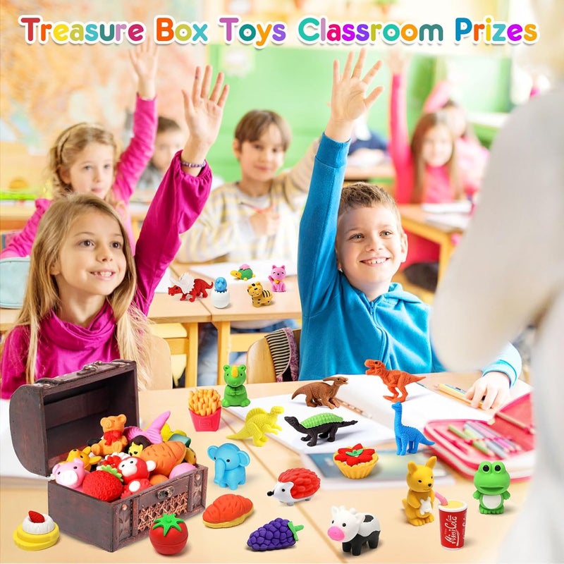 Palmatte 80PCS Mini Animal Erasers for Kids Bulk Small Toys, 3D Cute Erasers Desk Pets Treasure Box Toys Prizes for Classroom School Supplies Teacher Must Haves Students Gifts Kids Party Favors, Random - Image 3